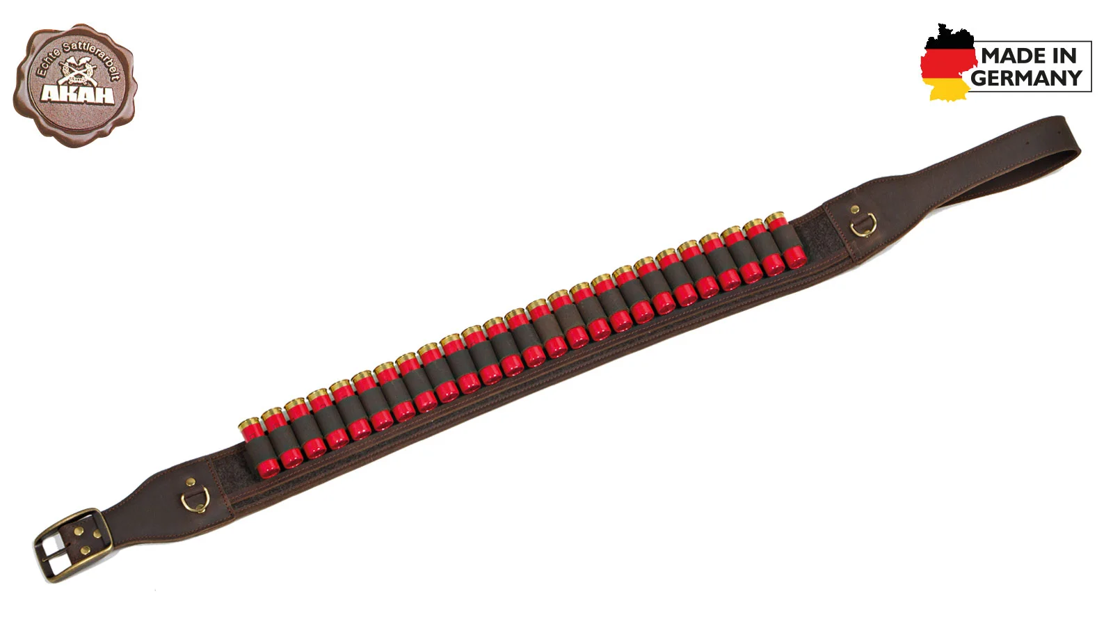 Patronengürtel Büffel-Leder mit Loden