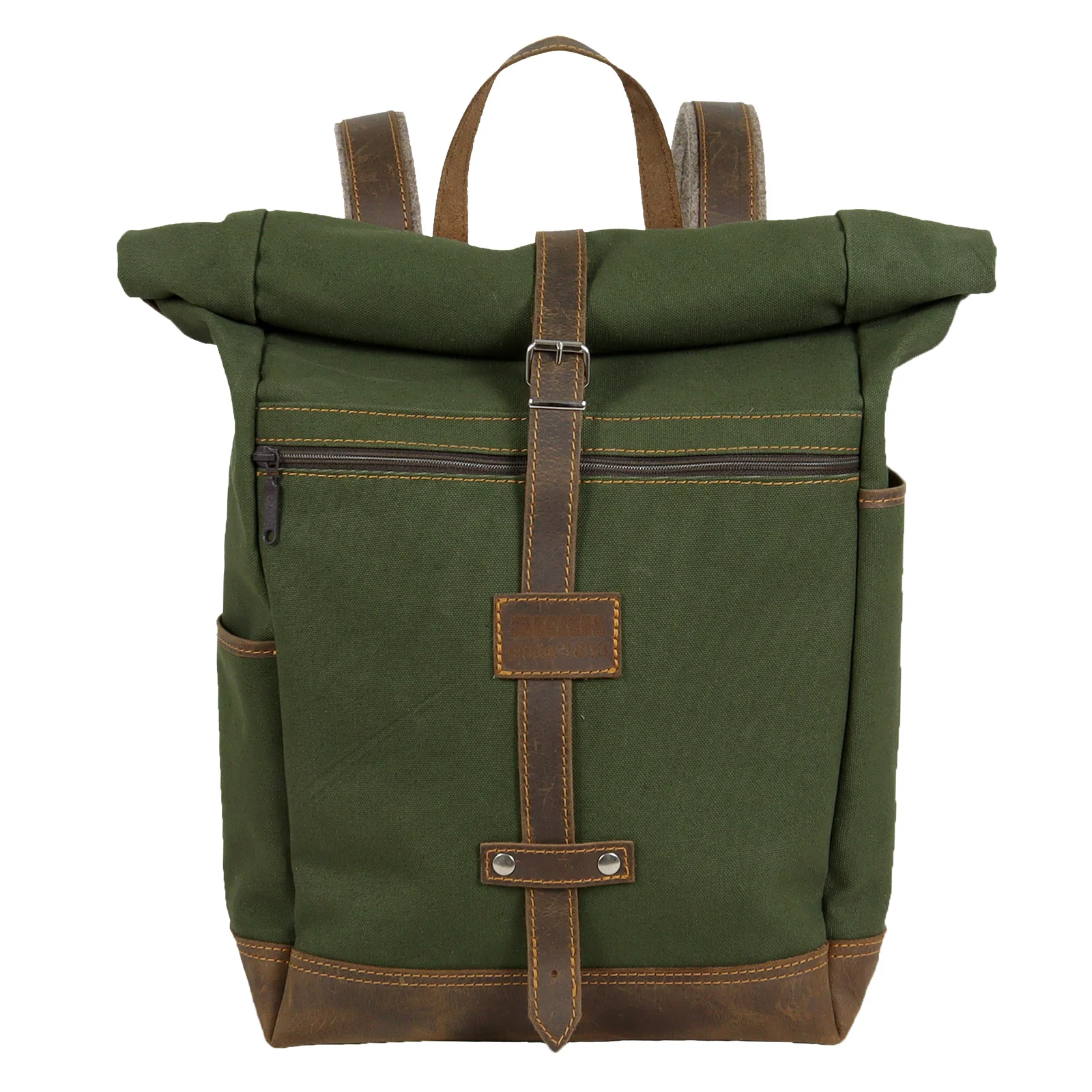 Rolltop-Rucksack aus Canvas