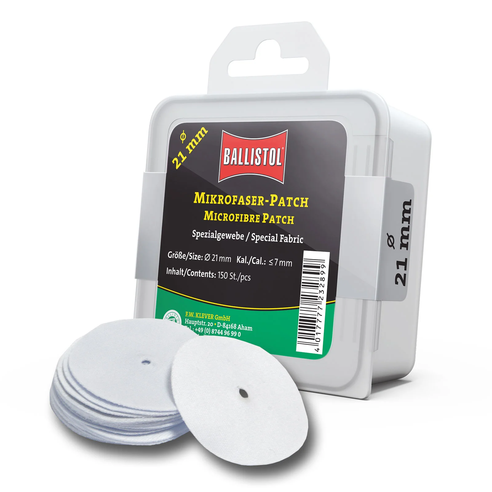 Mikrofaser-Patch rund Durchmesser 21 mm 