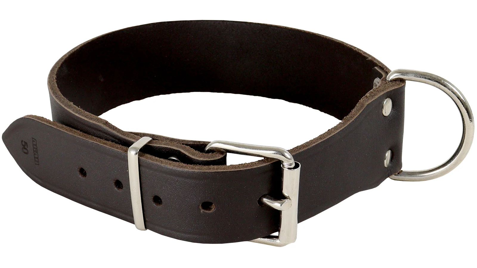 Halsband genietet aus Sattelleder extra breit