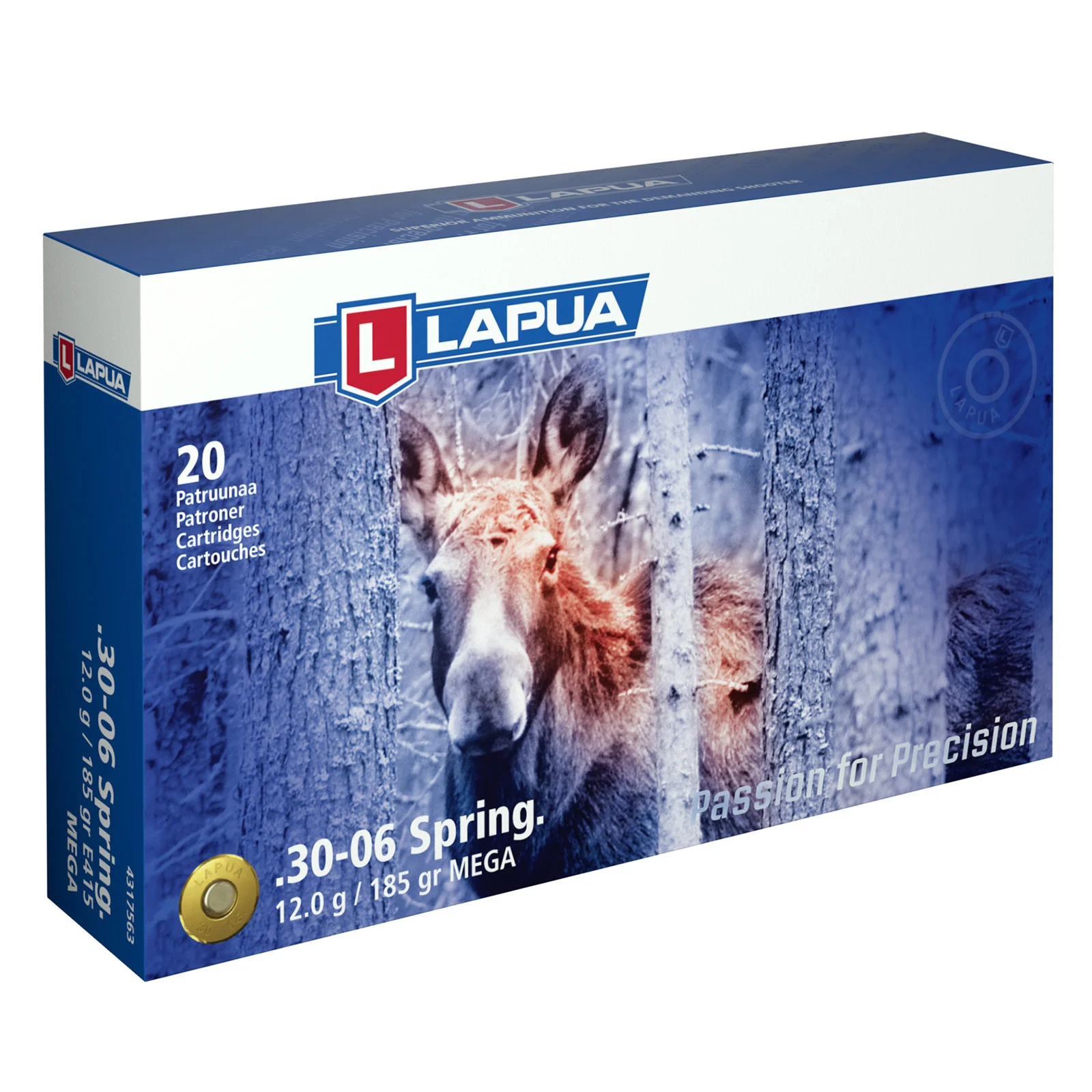 Büchsenpatronen .30-06Spring FMJ 8,0g/123gr - 20 Stück