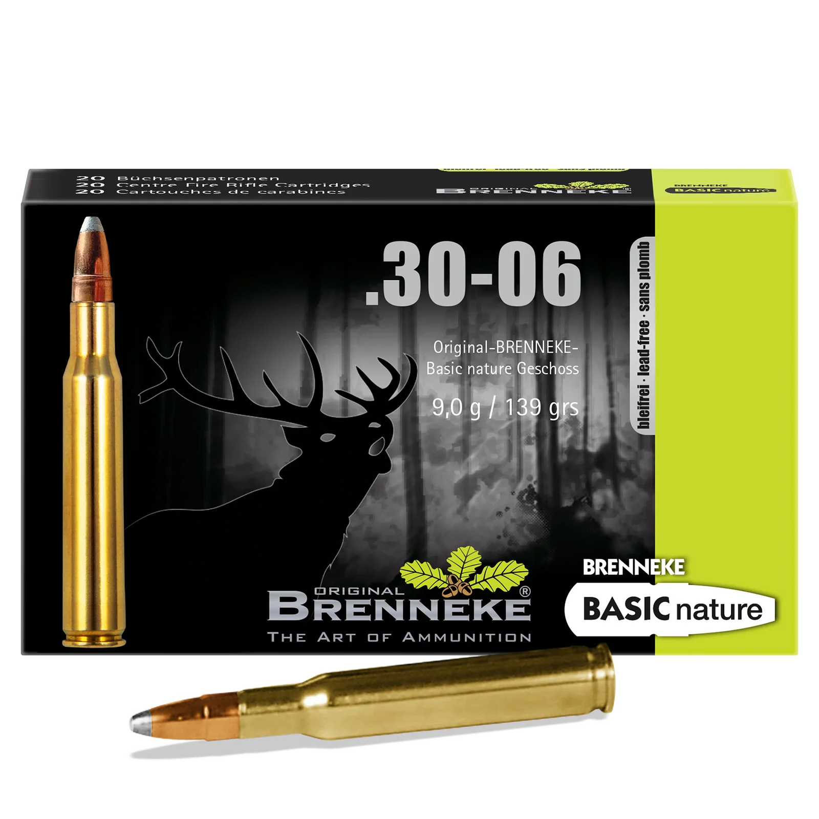 Büchsenpatronen .30-06Spring Basic Nature 9,0g/139gr - 20 Stück