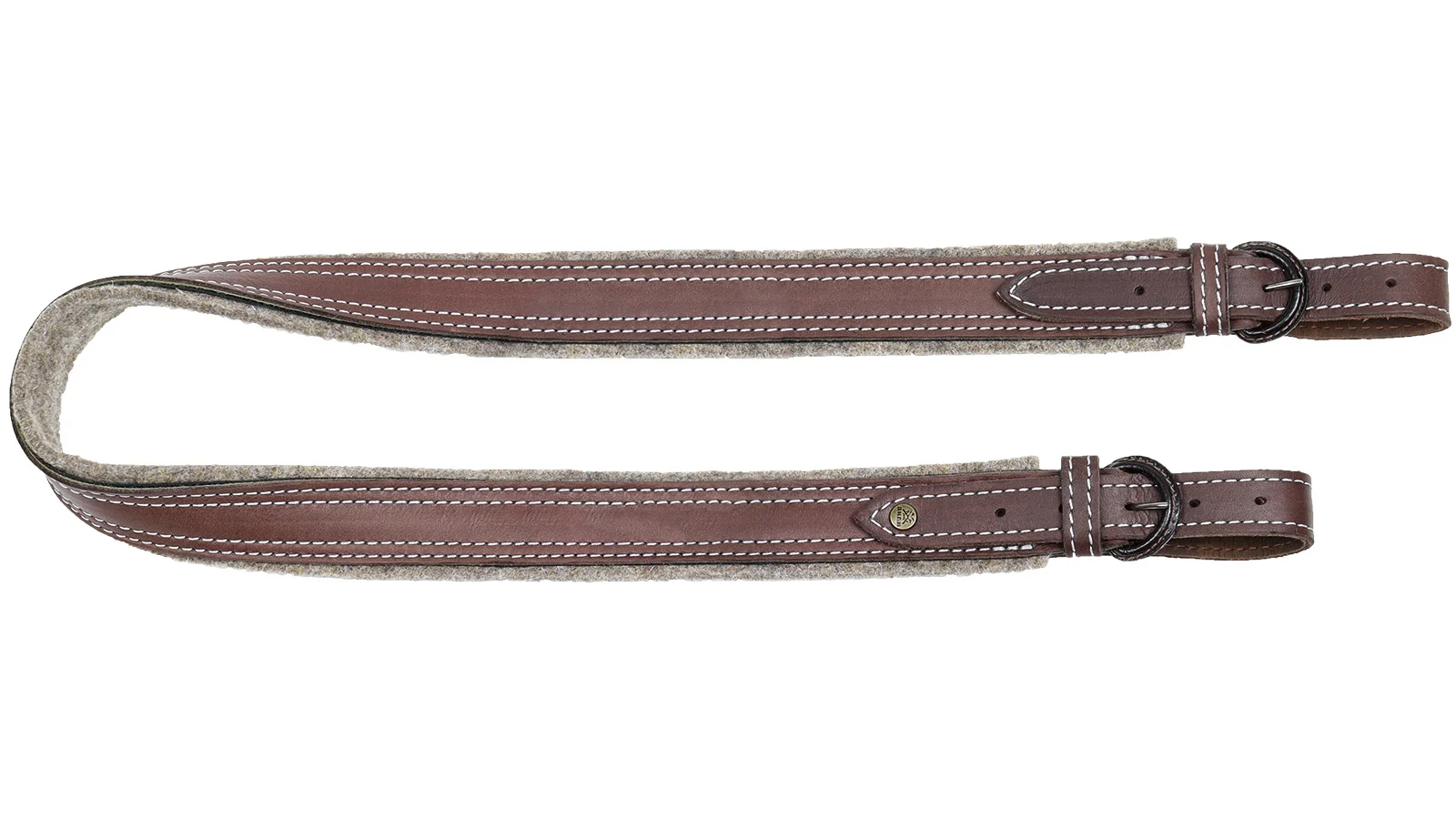 Gewehrriemen Olivenleder mit Neopren-Unterlage 40 mm