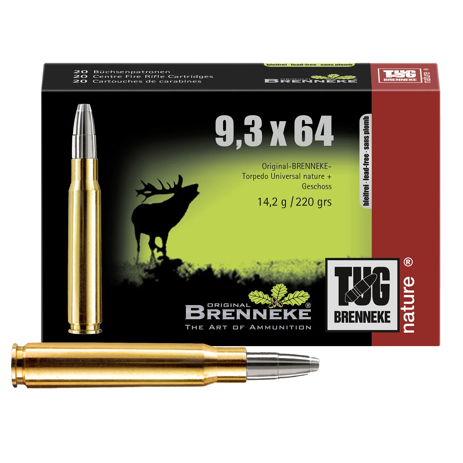 Büchsenpatronen 9,3x64 TUG nature+ 14,2g/219gr - 20 Stück