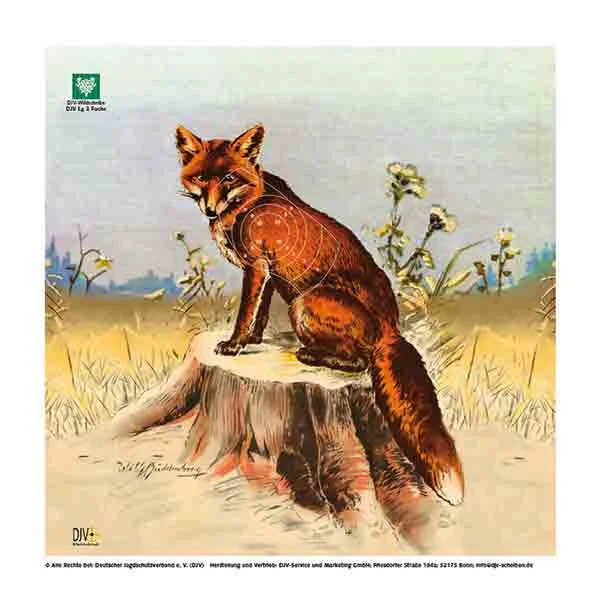 Luftgewehr-Jagdscheibe Fuchs