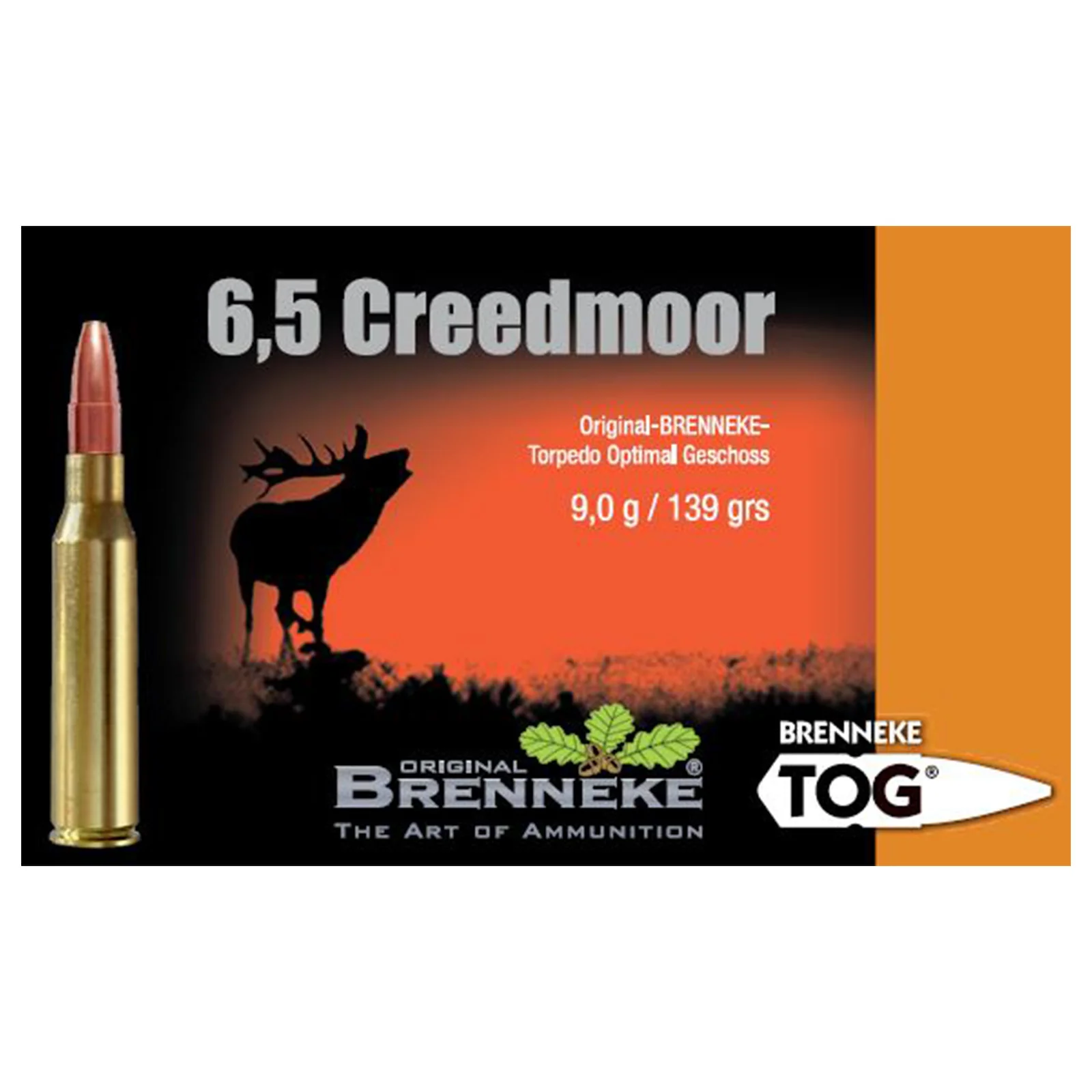 Büchsenpatronen 6,5Creedmoor TOG 9,0g/139gr - 20 Stück