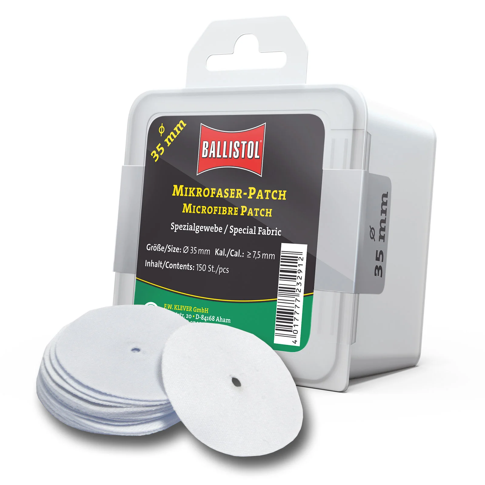 Mikrofaser-Patch rund Durchmesser 35 mm ab Kaliber 7,5mm