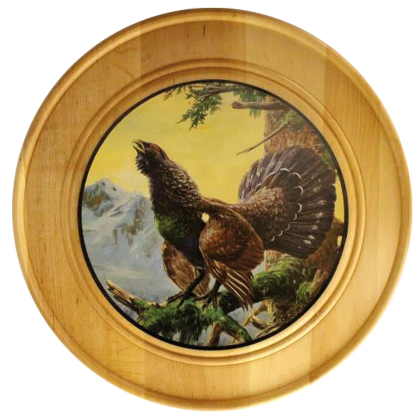 Ehrenscheibe aus Massivholz Auerhahn 30 cm