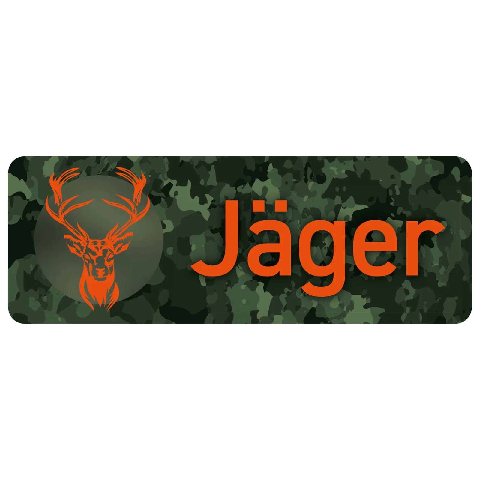 Magnetschild "Jäger" camo/orange