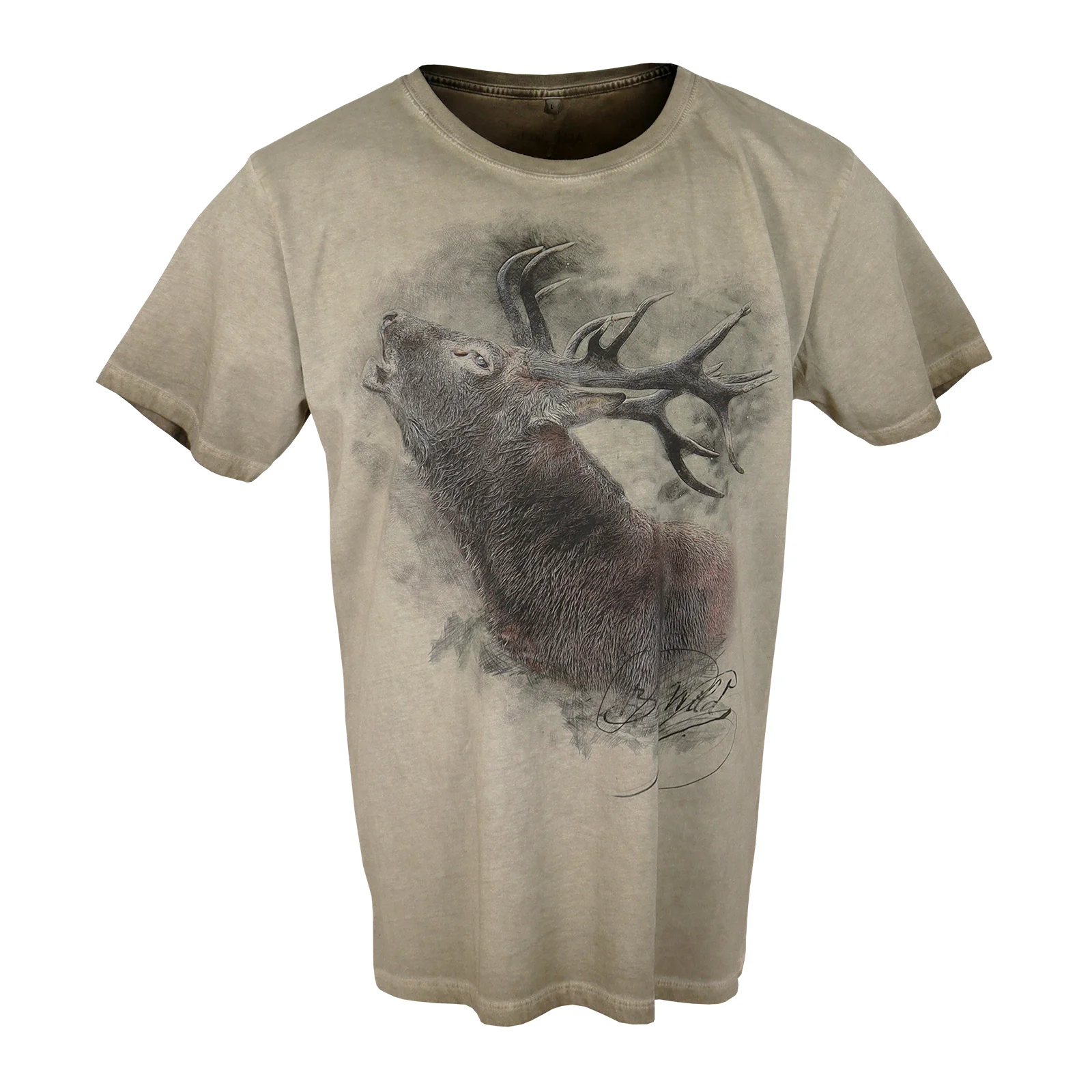 T-Shirt Hirsch braun