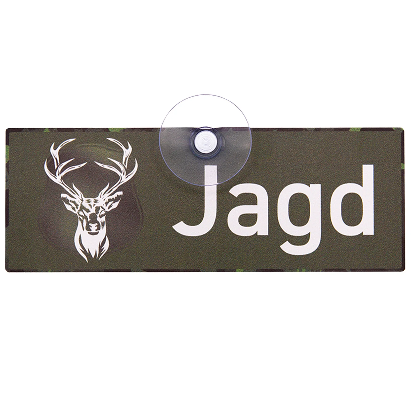 Schild mit Saugnapf "Jagd" oliv/weiss