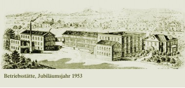 Betriebsstätte der Albrecht Kind GmbH im Jubiläumsjahr 1953