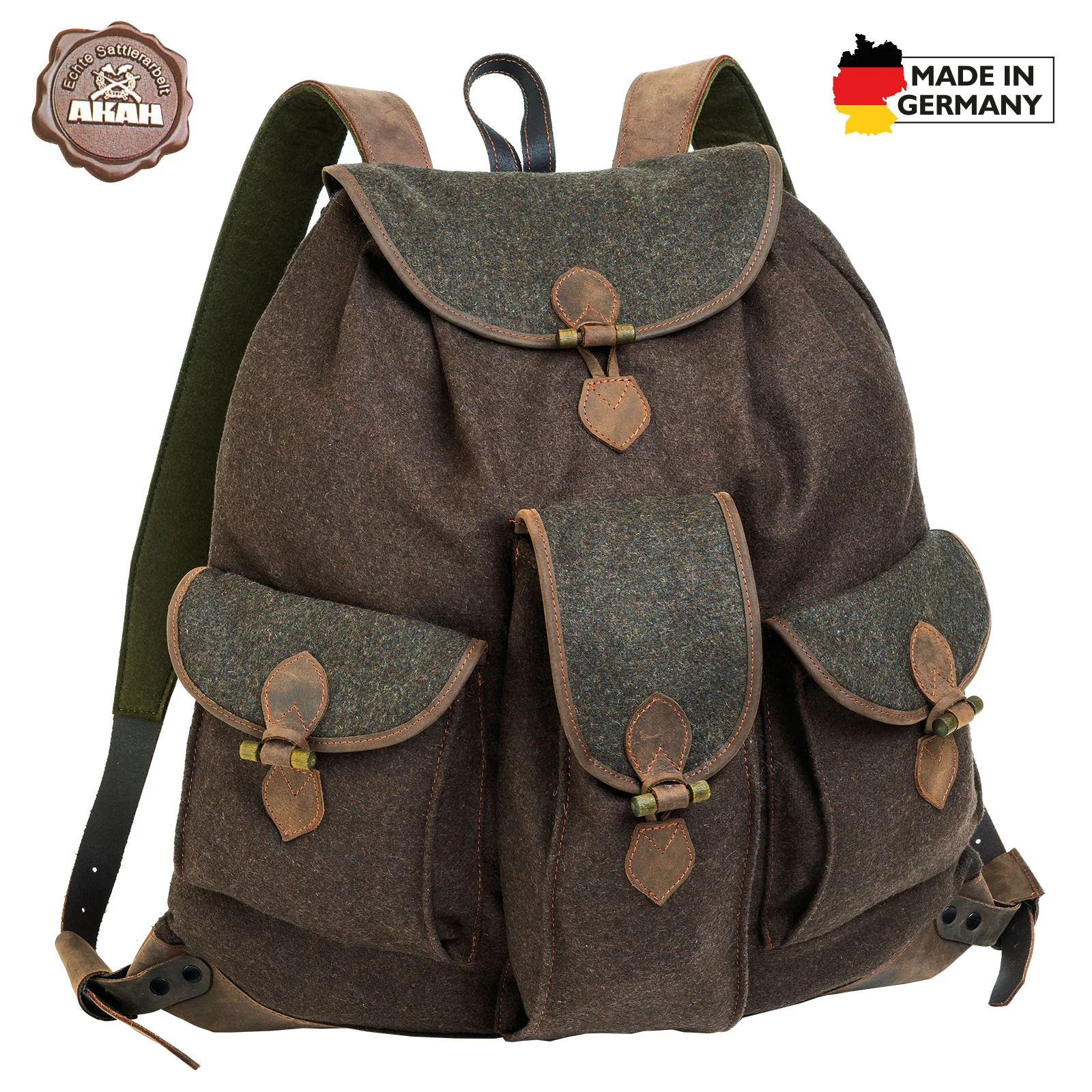 Loden Rucksack braun/grün